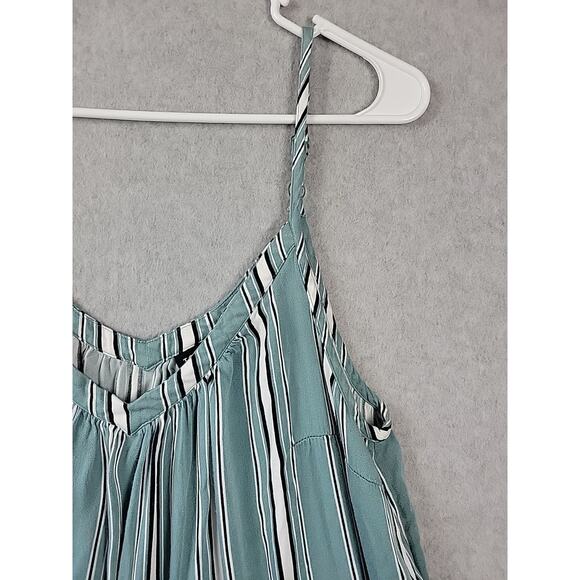 Torrid Green Striped V Neck Spaghetti Strap Beachy Flowy Tank Top Womens Plus 1X - Picture 4 of 11